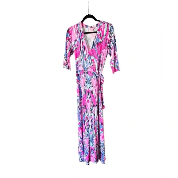 LILLY PULITZER MARVISTA
WRAP MAXI DRESS In MULTI FREE
SPIRIT Print Size Medium. - Picture 4 of 9